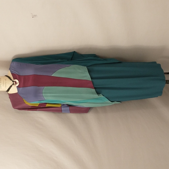 Vintage Dresses & Skirts - Vintage Silk Set Mod Design by Mosswear USA made Party Dress 80s / 90s Colorful